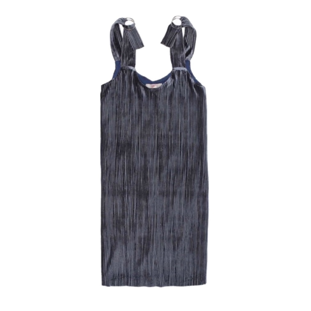 8 seconds Korean corduroy overall dress, adjustable length, gray blue, size S